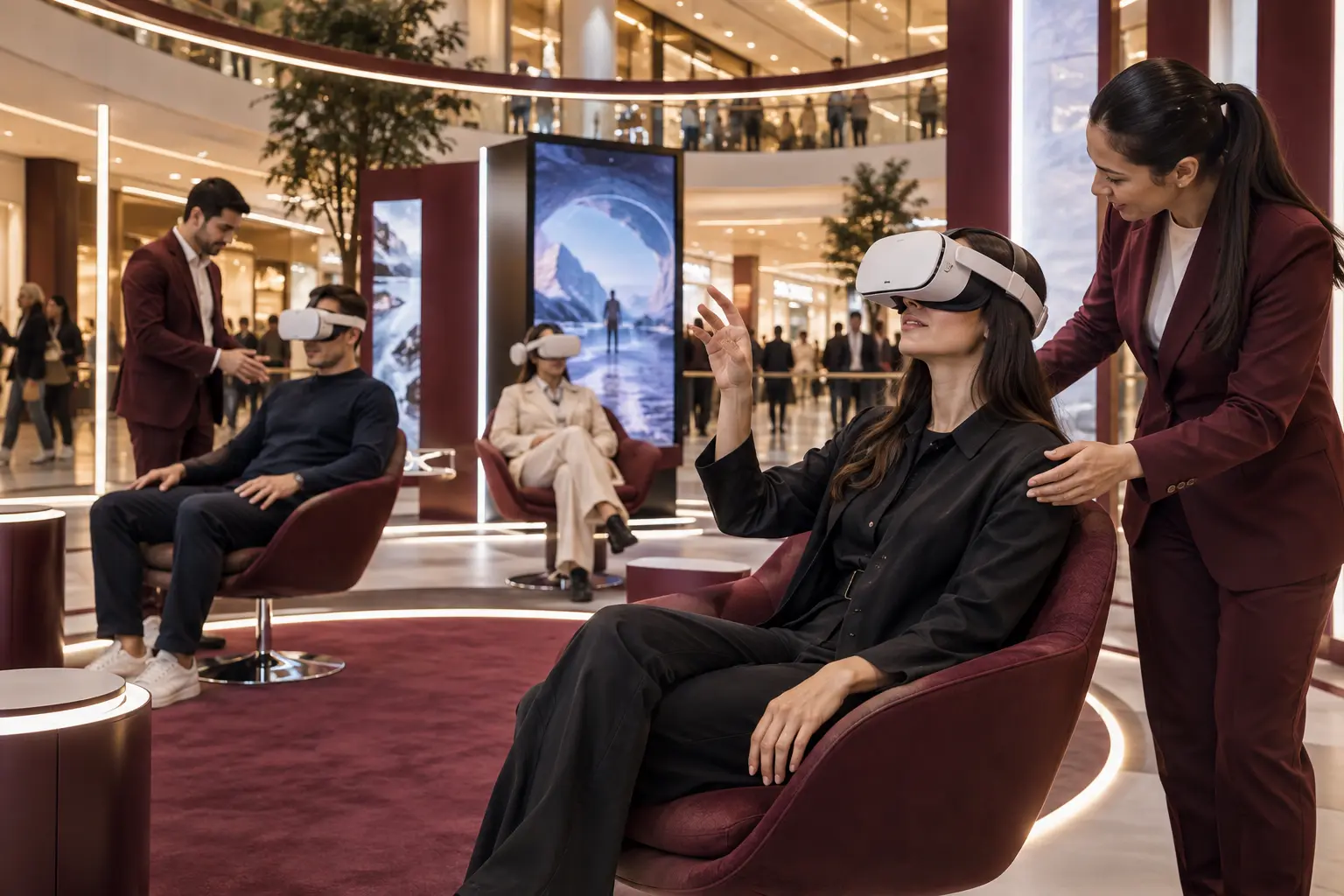 Gaming e realtà virtuale in un centro commerciale